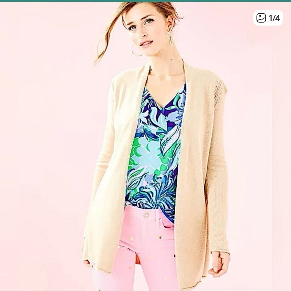 Lilly Pulitzer Alysse Open Cashmere Blend Cardigan Size S